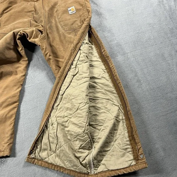 Carhartt Bib Overalls Mens 32x30 Brown FR Double Knee Duck Canvas Work Pants